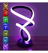 Aialun Modern Spiral RGB Table Lamps Set of 2, Unique LED Dimmable Bedside Touch Nightstand Light...