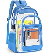 KIMNERPU Clear Backpack, Heavy Duty PVC Transparent Backpack with Reinforced Straps, See Through ...