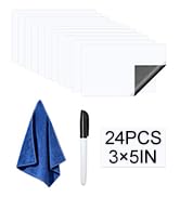 SBYURE Dry Erase Labels 24 Pack 3x5 in Reusable Sticky Notes Dry Erase Stickers WhiteBoard Sticke...
