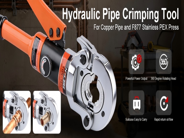 Hydraulic pipe crimping tool