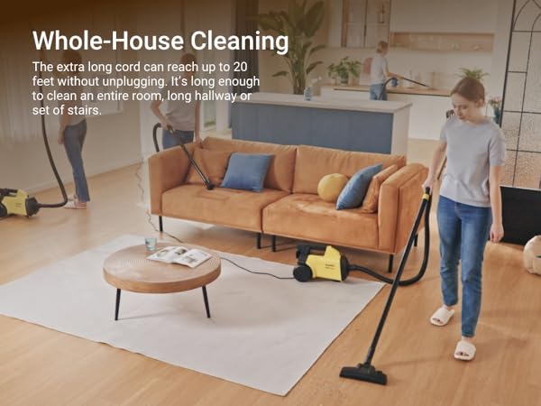 Powerful canister vacuum cleaner for Whole-House Cleaning