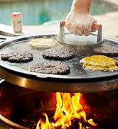 Solo Stove Bonfire Grill Top and Hub, Cast Iron Cooktop with Stainless steel