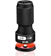 BLACKROBOT Quick Release Impact Bit Holders 3/8-Inch Square Drive to 1/4-Inch Hex Socket Adapter,...
