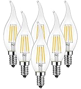ANWIO Flame Tip LED Filament Bulb Candelabra E12 Base, Dimmable 4.5W (60W Equivalent) B11 Chandel...