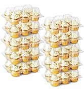 LotFancy Cupcake Containers 6 Count, 40 Pack, Half Dozen Clear Cupcake Boxes, Plastic Muffin Hold...