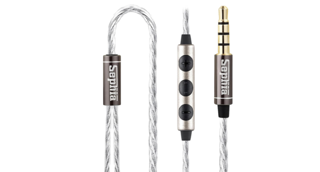 Braided earbud cable with inline remote controls and reinforced 3.5mm jack for reliable connection