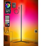 RIYO Corner Floor Lamp, Modern LED Corner Lamp with APP & Remote Control, 16 Million Colors, 68+ ...