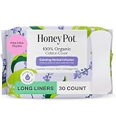 Honey Pot - Calming Long Panty Liners for Women - 100% Organic Cotton Top Sheet - Feminine Care -...