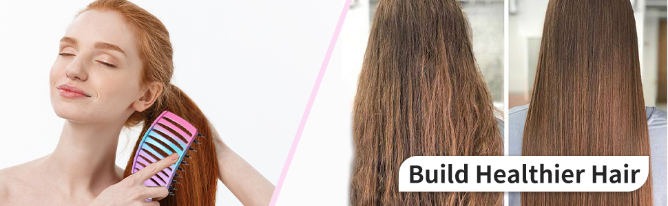 Build healthy hair scalp detangling curly for hair vented curved voremy magic detangler brush