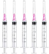50 Pack 3ml/cc Disposable Luer Lock Lab Syringes with 18Ga 1.5 Inch Needle , Individually Sealed ...