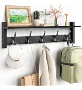 Optish Coat Rack Wall Mount with Shelf, 24 Inch Coat Hanger Walls Mounted, Hat Rack for Walls, Sh...