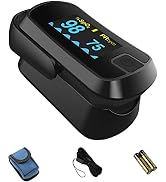 MIBEST Black OLED Finger Pulse Oximeter - Blood Oxygen Saturation Monitor - SPO2 Pulse Oximeter -...