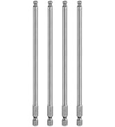 HARFINGTON 4pcs Ball End Hex Screwdriver Bit 5mm (H5.0) Tip 1/4" Hex Shank 150mm (6") Long Magnet...