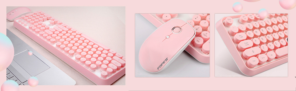 pink keyboard and mouse