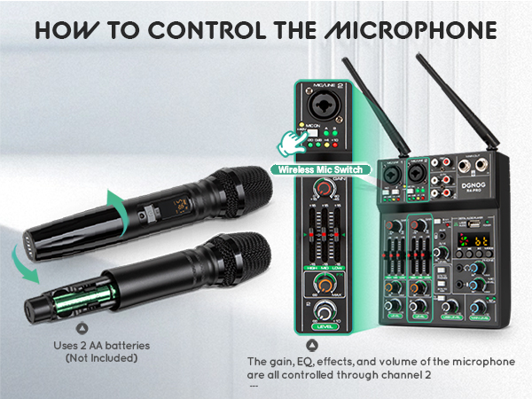 4 channel karaoke mixer with microphone