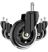 MaxGear Office Chair Wheels, 3 Inch Replacement Soft Mute Desk Caster Wheels for Work & Gaming Ch...