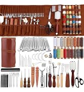 TLKKUE Leather Working Kit Leather Craft Tools with Custom Storage Bag Leather Craft Making Leath...