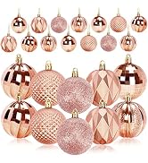 JULMELON 24PCS Christmas Tree Balls Christmas Balls Ornaments Large Hanging Christmas Balls Shatt...