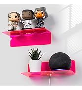 OAPRIRE Acrylic Floating Shelves Set of 2 - Easily Expand Wall Space - Small Wall Shelf with Stro...