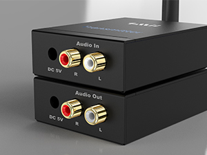 Two black audio interface boxes stacked