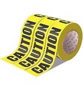 SWRT 3 Rolls Premium Yellow Caution Tape, 3 Inch x 1000FT(Total 3000FT) Bright Hazard Tape with B...