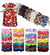40PCS Multicolor Hair Scrunchies,Satin Silk Hair Ties Ropes Ponytail Holder For Women Classic Ela...