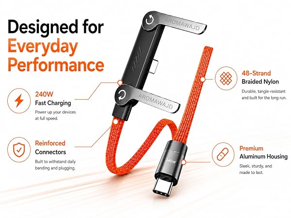 240w Braided Fast Charge Cable