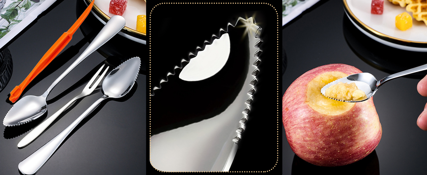 grapefruit spoon knife orange peeler tool stainless steel fork fuit knife