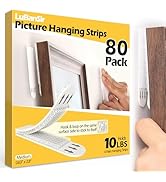 LuBanSir Picture Hanging Strips, 10 lb No Damage Wall Adhesive Picture Hangers Without Nails, 40 ...