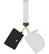 Hovmwey Keychain Wallet, Detachable Dual Pouch Wristlet Wallets for Women Men, Portable Mini Zip ...