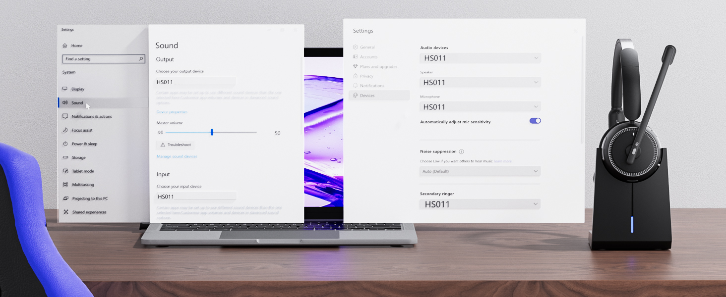 wireless headset with mic for work
