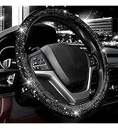Valleycomfy Steering Wheel Cover for Women Men Bling Bling Crystal Diamond Sparkling Car SUV Whee...