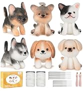 MOREJMTT Needle Felting Kit,6Pieces Dog Making Wool Needle Felting Starter Kit with Instruction,F...