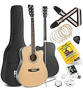 Acoustic Electric Cutaway Guitar 4/4 Scale 41” Steel String Spruce Wood w/Gig Bag, 4-Band EQ, Cli...