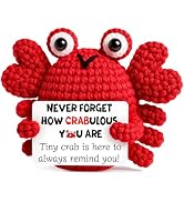 Positive Crochet Crab Animal Emotional How Crabulous You are Mini Handmade Birthday Gifts for Chr...