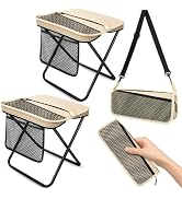 OrbitShell 2 Pack Portable Folding Stools, Collapsible Pocket Chair, Foldable Camping Stool for A...