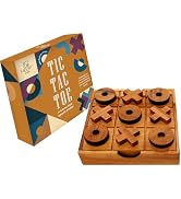 BSIRI Wooden Tic Tac Toe Game Coffee Tabletop XO Blocks Ideal for Family Living Room Games Night ...