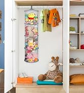 Stuffed Animal Storage Foldable Stuffed Animal Net or Hammock Organizer, 4 Compartments Hanging M...