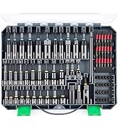 Magnetic Impact Nut Driver Set, Metric & SAE Driver Bit Set with Socket Adapters, Bit Holder, Win...