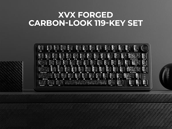 Forged Carbon-Look Keycaps