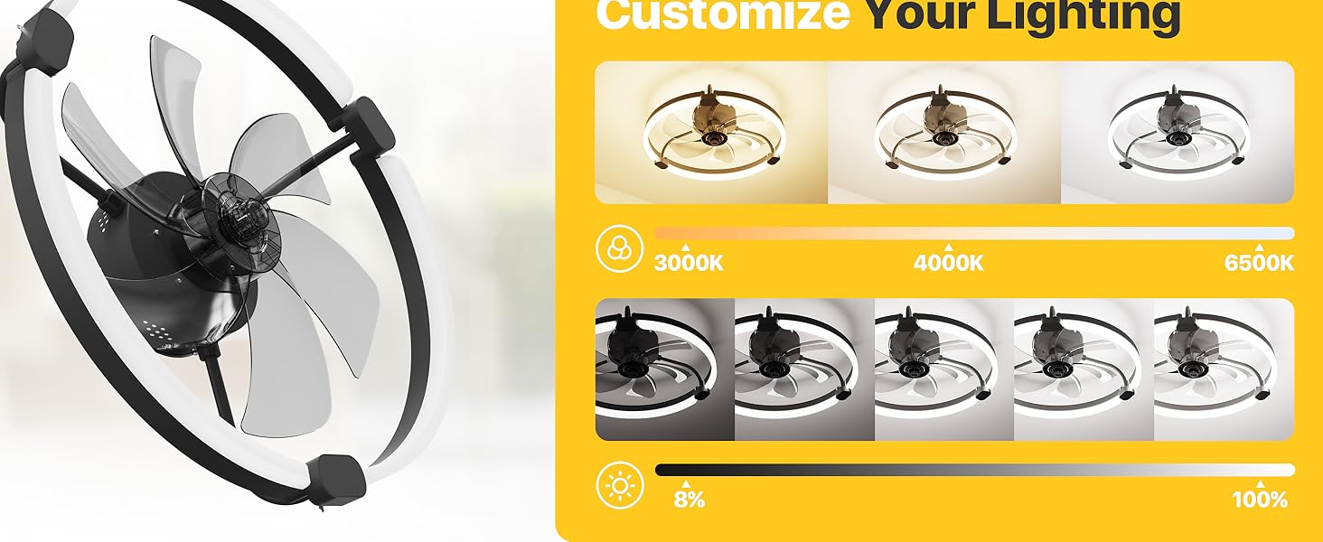 flush mount ceiling fan with light