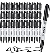 TOMPEN Dry Erase Markers Black,Chisel Tip,Erasable Bulk Low Odor Quick-Drying Whiteboard Markers ...