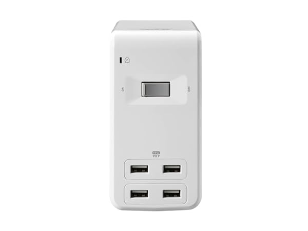 Front view of the APC P6U4W SurgeArrest 6 Outlet Muti-Use Surge Protector