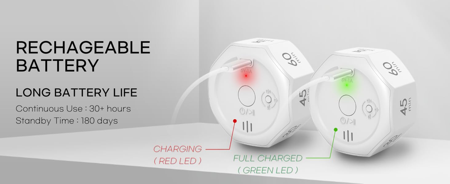 Creaviva digital visual timer with rechargeable battery long battery life