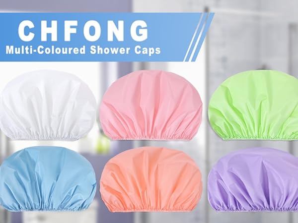 6 PCS Double Side Waterproof Shower Caps