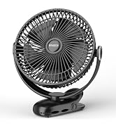 BIVBTP 12000mAh Clip on Fan 30H Longest Runtime, 8in Portable Fan Rechargeable, Ultra Quiet with ...