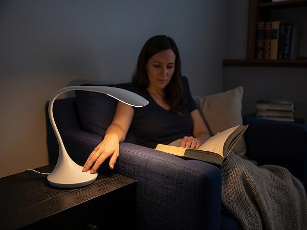 Reading in living room