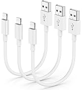 3 Pack Apple MFi Certified Short iPhone Charger Cable 1Ft, Apple Lightning to USB Cable Cord 1 Fo...