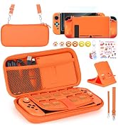 Younik Switch Accessories Bundle, 17 in 1 Orange Switch Accessories Kit for Girls Include Switch ...