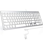 OMOTON Wired Keyboard Compatible with Mac, with Dual Interface (USB and Type-C), Numeric Keypad C...